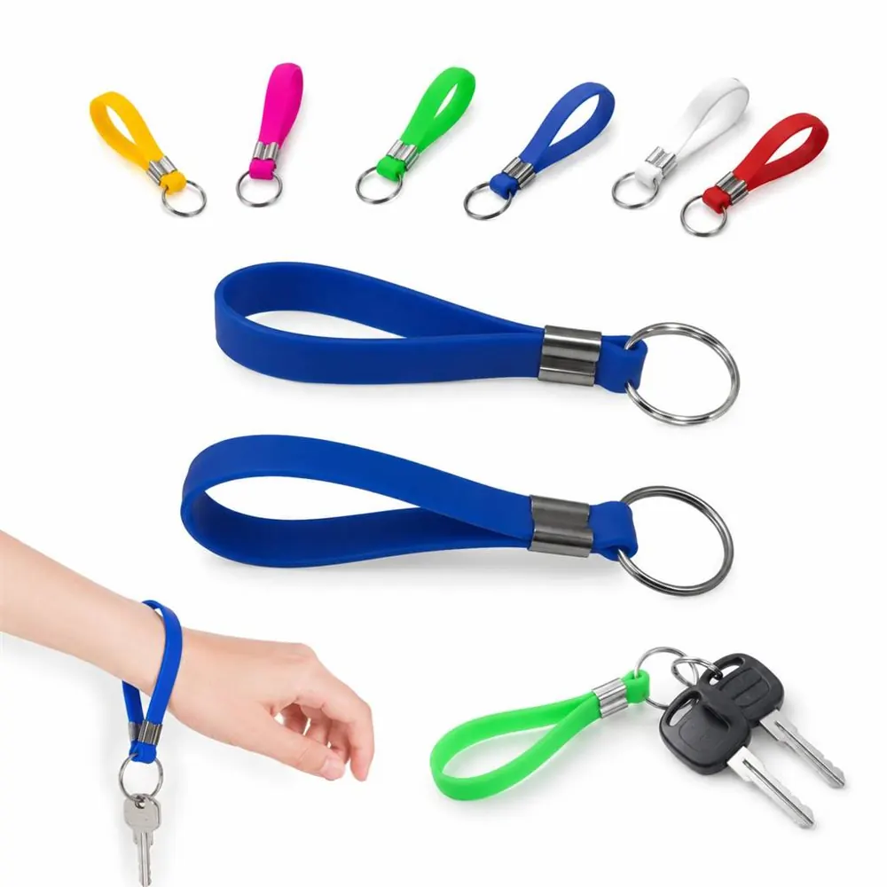 Custom Silicone Wristband Keyring with Debossed 2