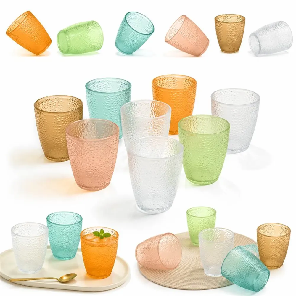 Stackable Hammered Acrylic Cups for Indoor & Outdoor Use 2