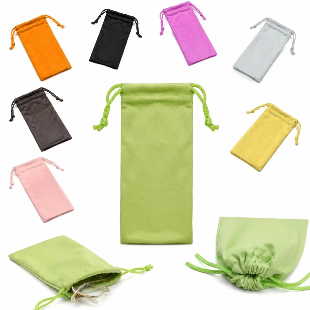 Waterproof Drawstring Sunglasses Pouch with Soft Lining 2