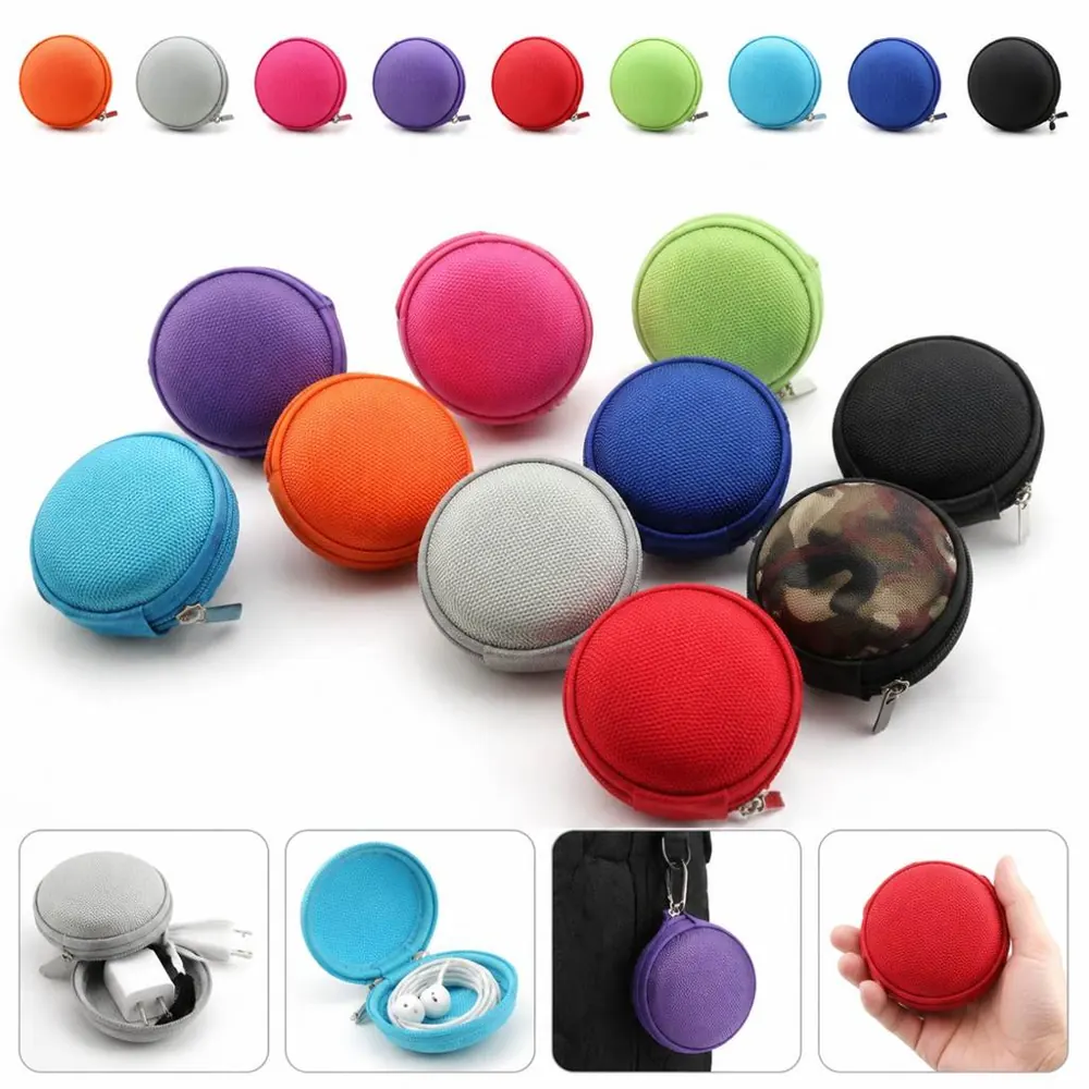 EVA Round Zipper Earphone Case, Durable Shockproof Storage 2