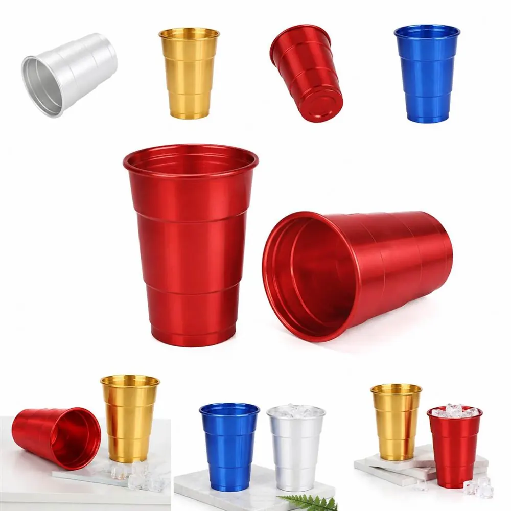 16oz Reusable Aluminum Drinking Cups for Cold Beverages 2