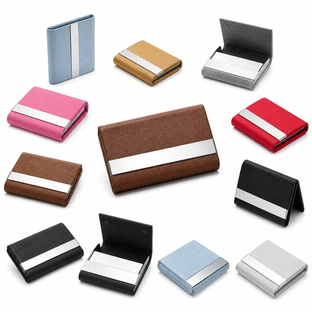 Premium PU Leather Business Card Holder with Multiple Slots 2