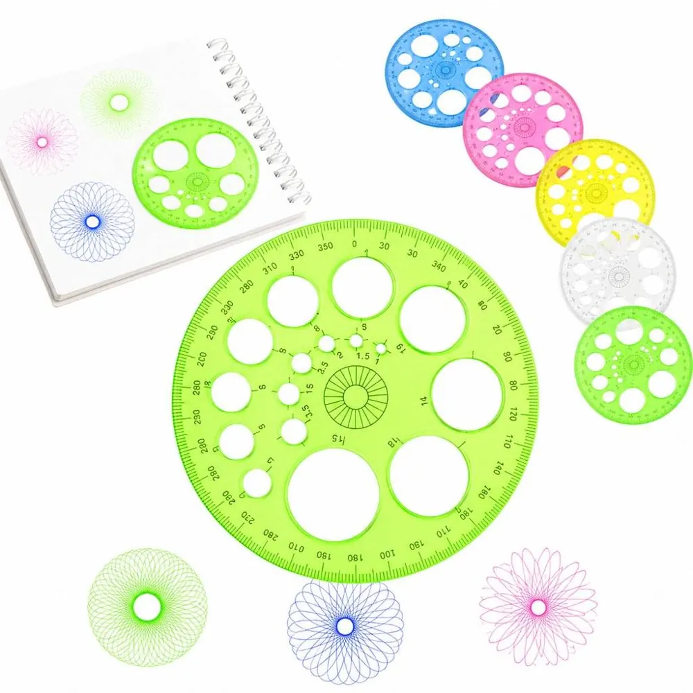 Multi-Circle Plastic Drawing Ruler for Geometric Stencils 2