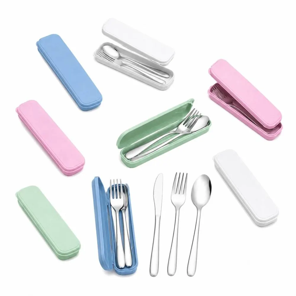 Portable 3-Piece Stainless Steel Cutlery Set with Case 2