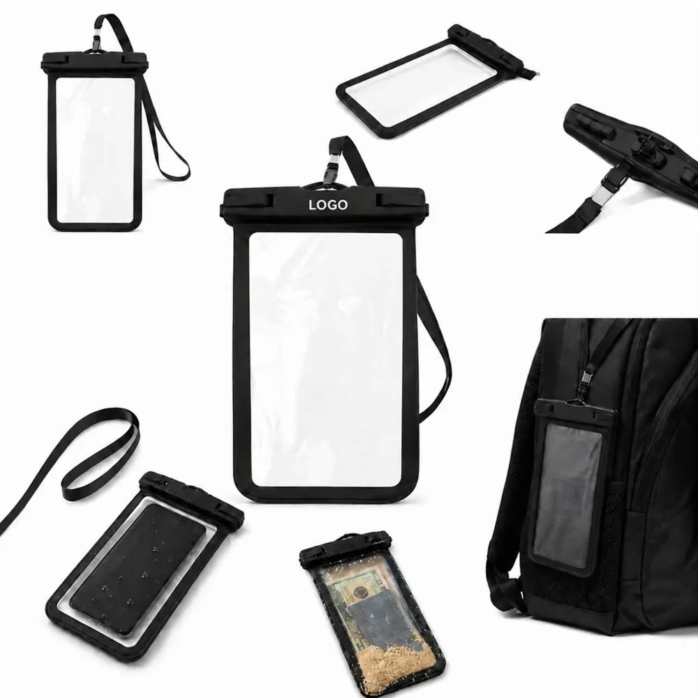 Waterproof PVC Phone Pouch with Touchscreen and Neck Strap