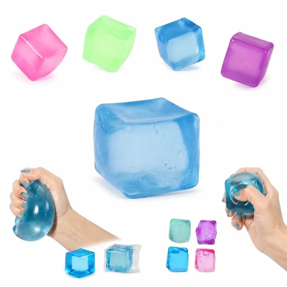 Squishy Ice Cube Fidget Stress Relief Toy, Soft Chewy 2