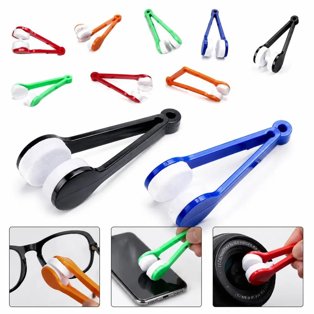 Portable Eyeglass Cleaner with Microfiber Clip-on Pad 2