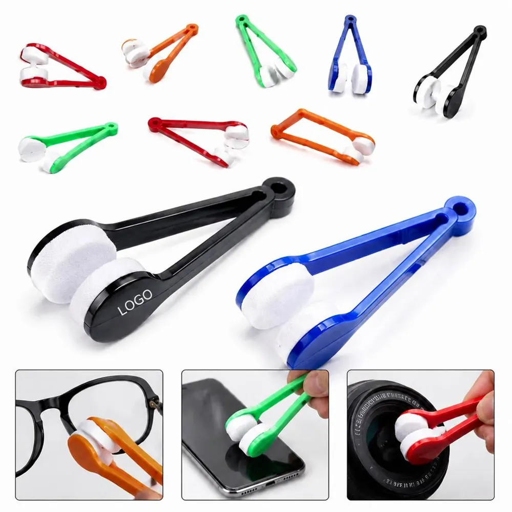 Portable Eyeglass Cleaner with Microfiber Clip-on Pad