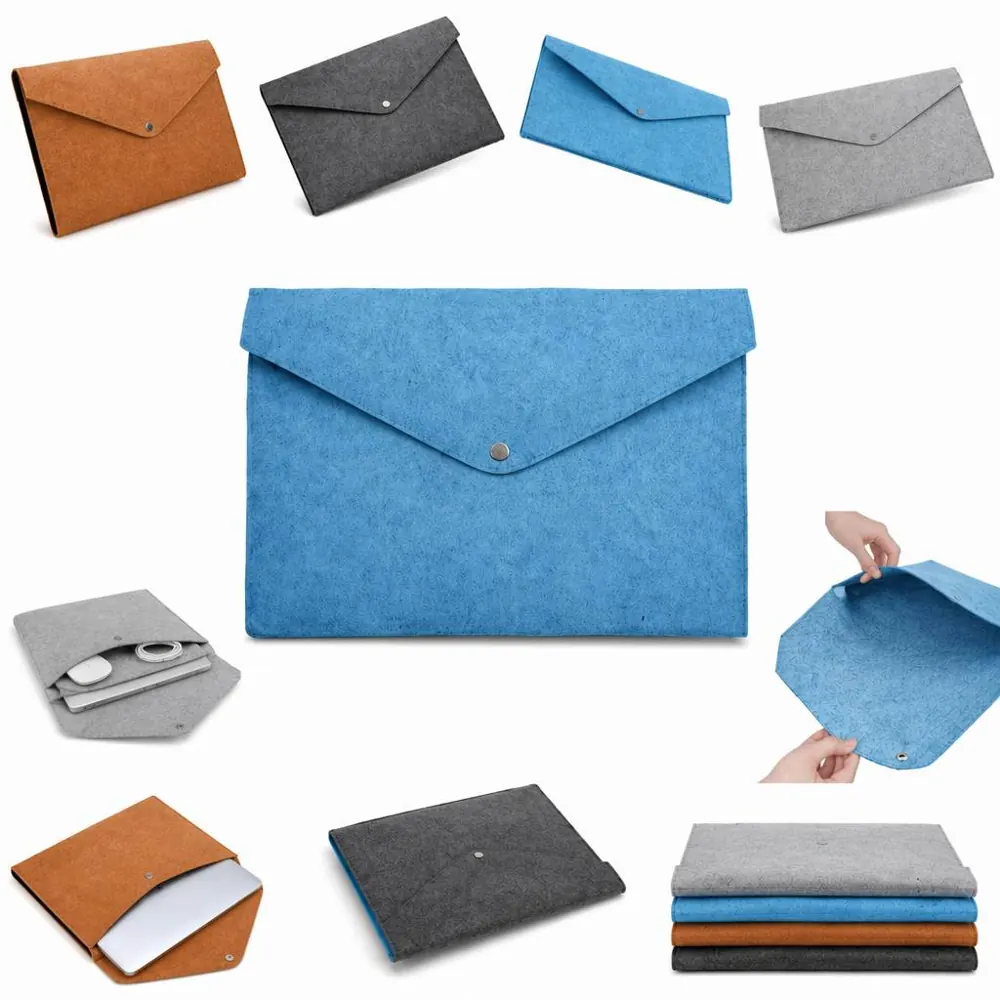 A4 Felt Document Envelope with Snap Closure, Lightweight 2