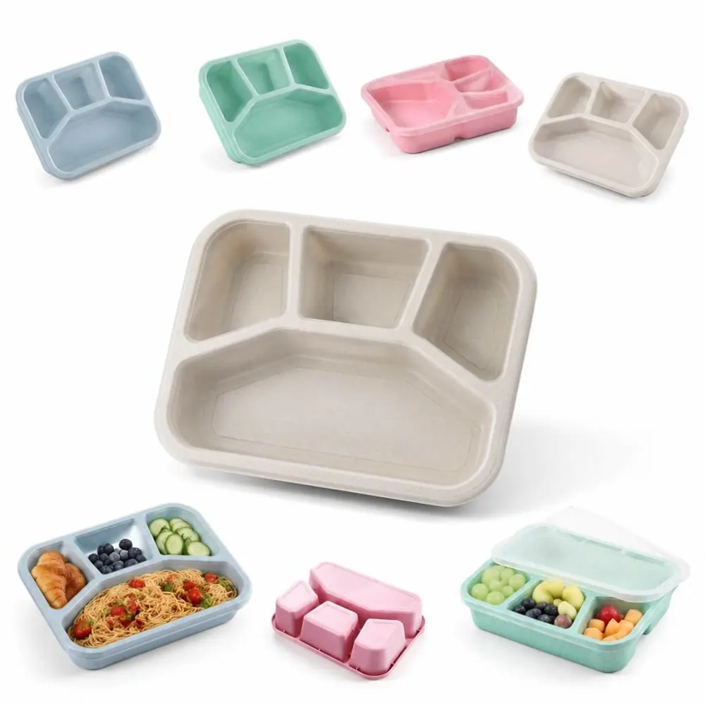 Eco Wheat Straw Lunch Box with Leak-Proof Lid, Microwave 2
