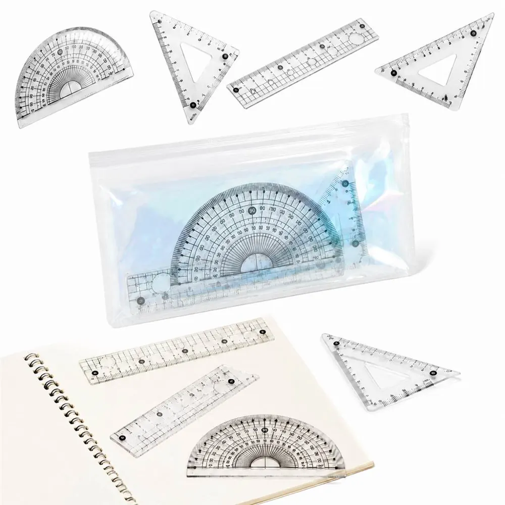 Clear Transparent Geometry Set for Drawing and Measuring 2