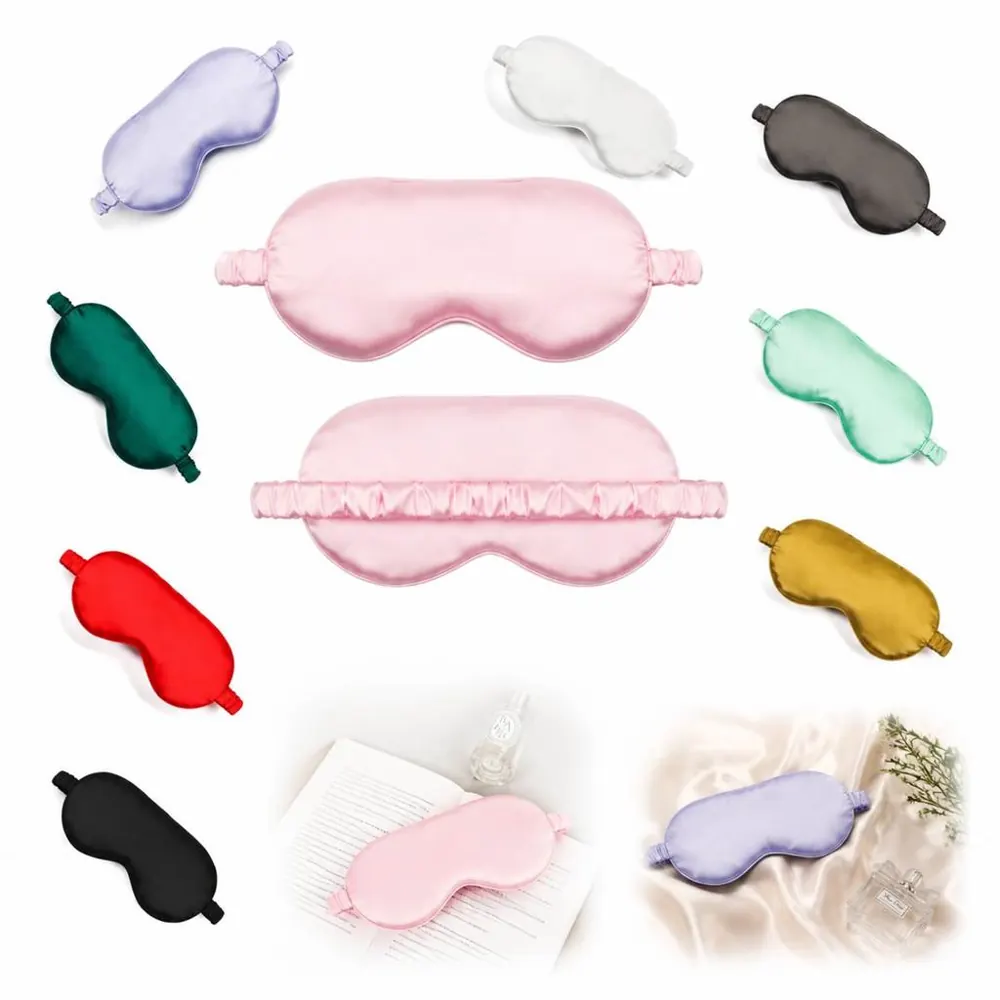 Ergonomic Silk Sleep Mask with Adjustable Strap for Travel 2