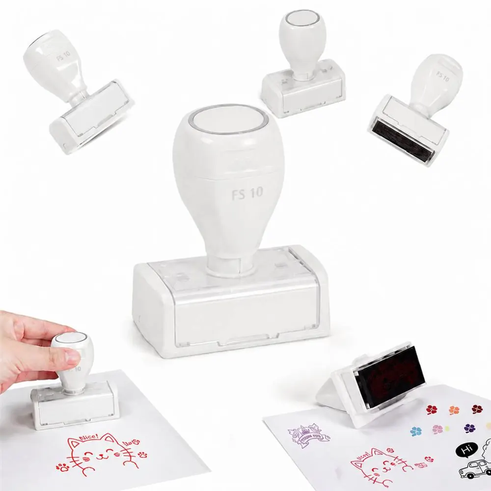 Cartoon Pattern Stamp Set with Multi-Color Ink for Crafting 2