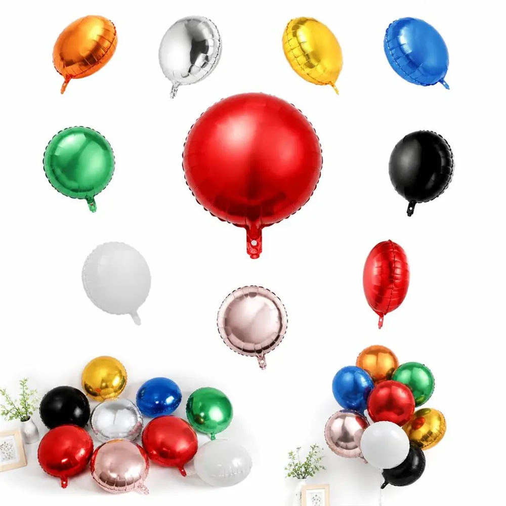 18in Round Foil Balloon, Customizable Metallic Party 2