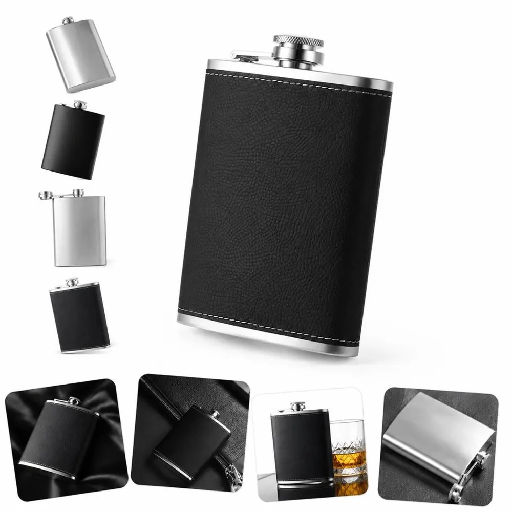 8 oz Stainless Steel Hip Flask, Leak-proof Portable 2