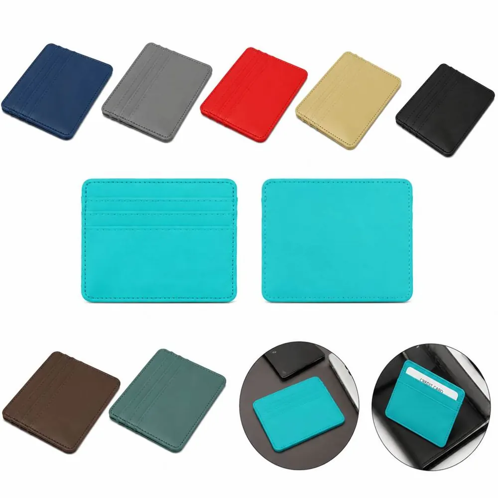Slim PU Leather Card Holder with Multiple Slots 2