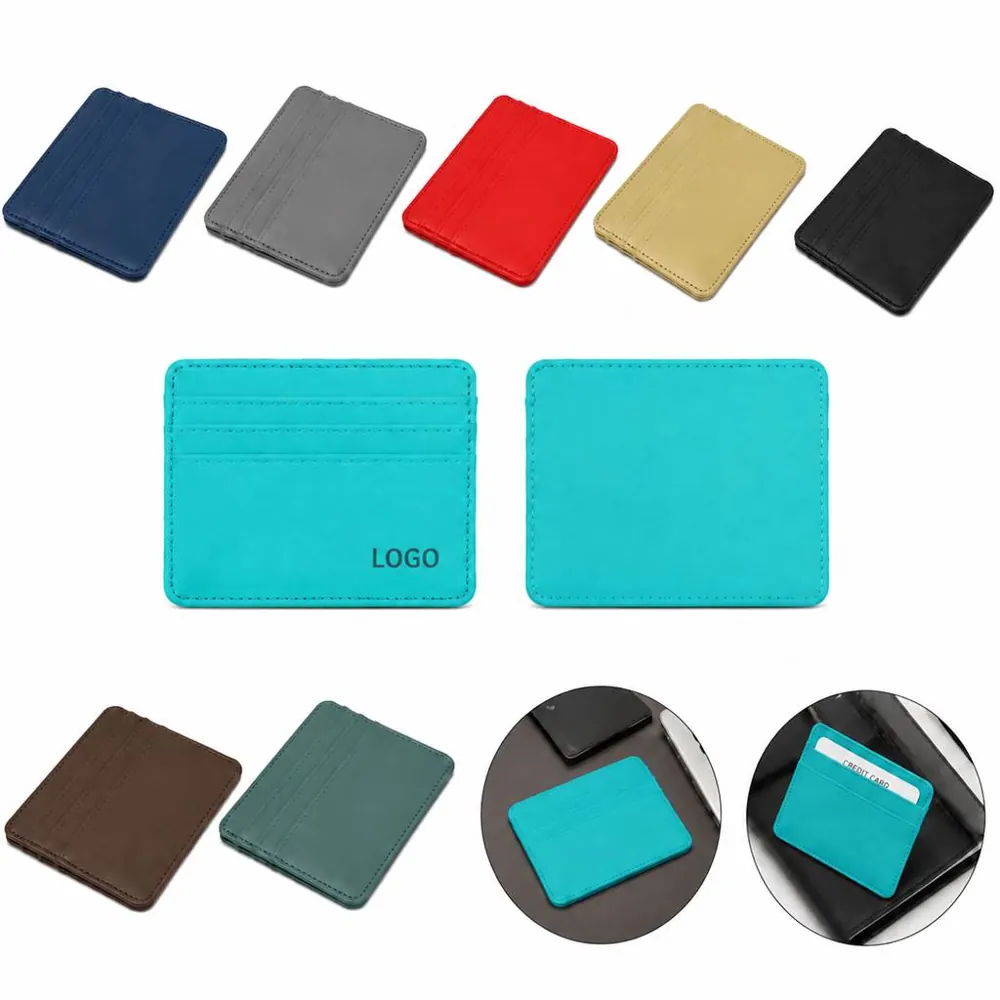 Slim PU Leather Card Holder with Multiple Slots
