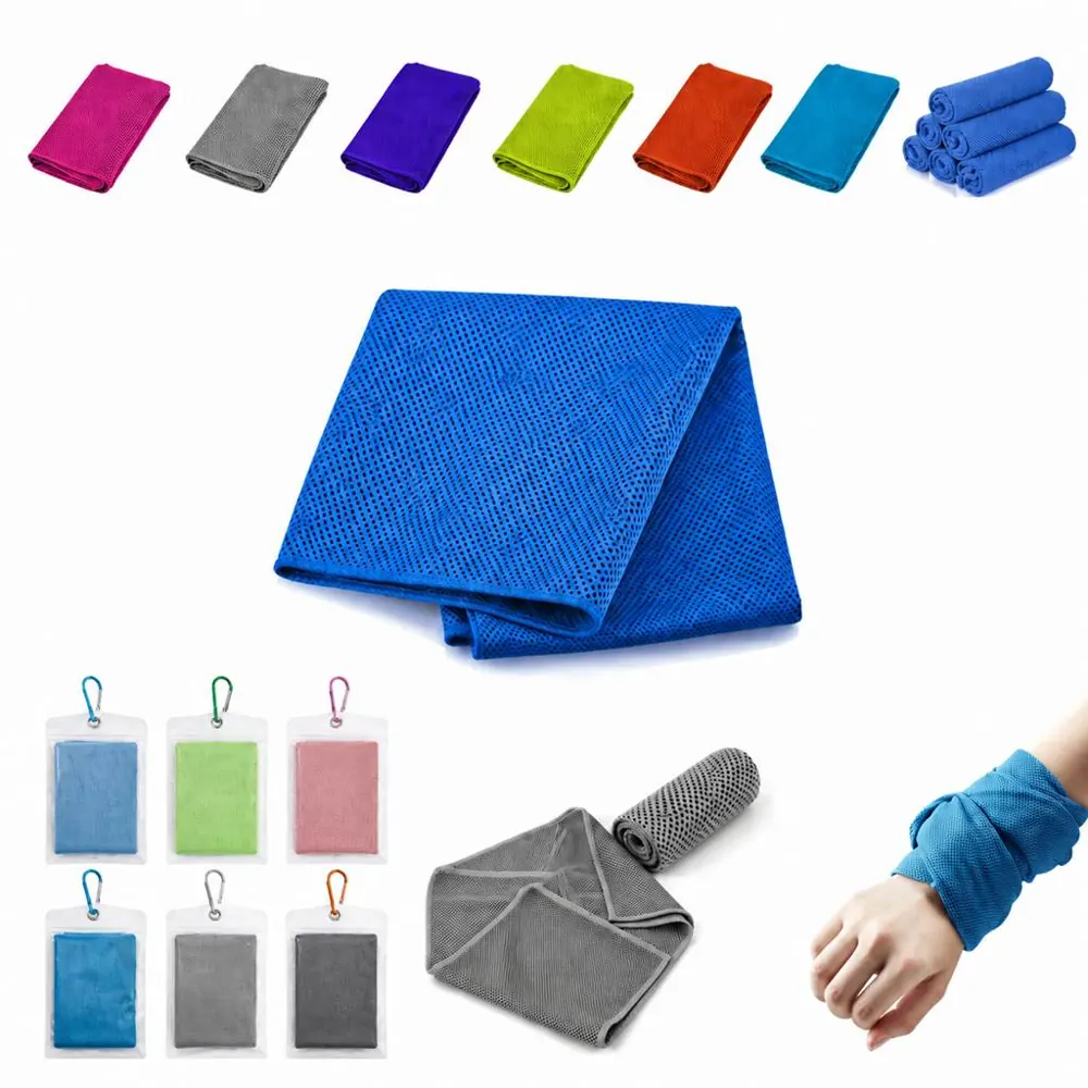 Quick-Dry Cooling Sport Towel with Carabiner Pouch 2