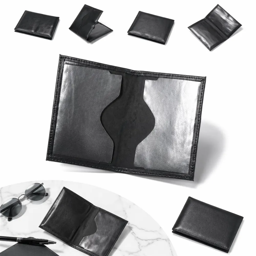 Custom Faux Leather Insurance Card Holders with Clear Window 2