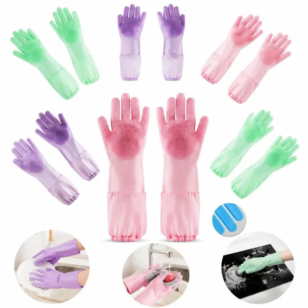Non-Slip Silicone Gloves with Textured Grip for Kitchen 2