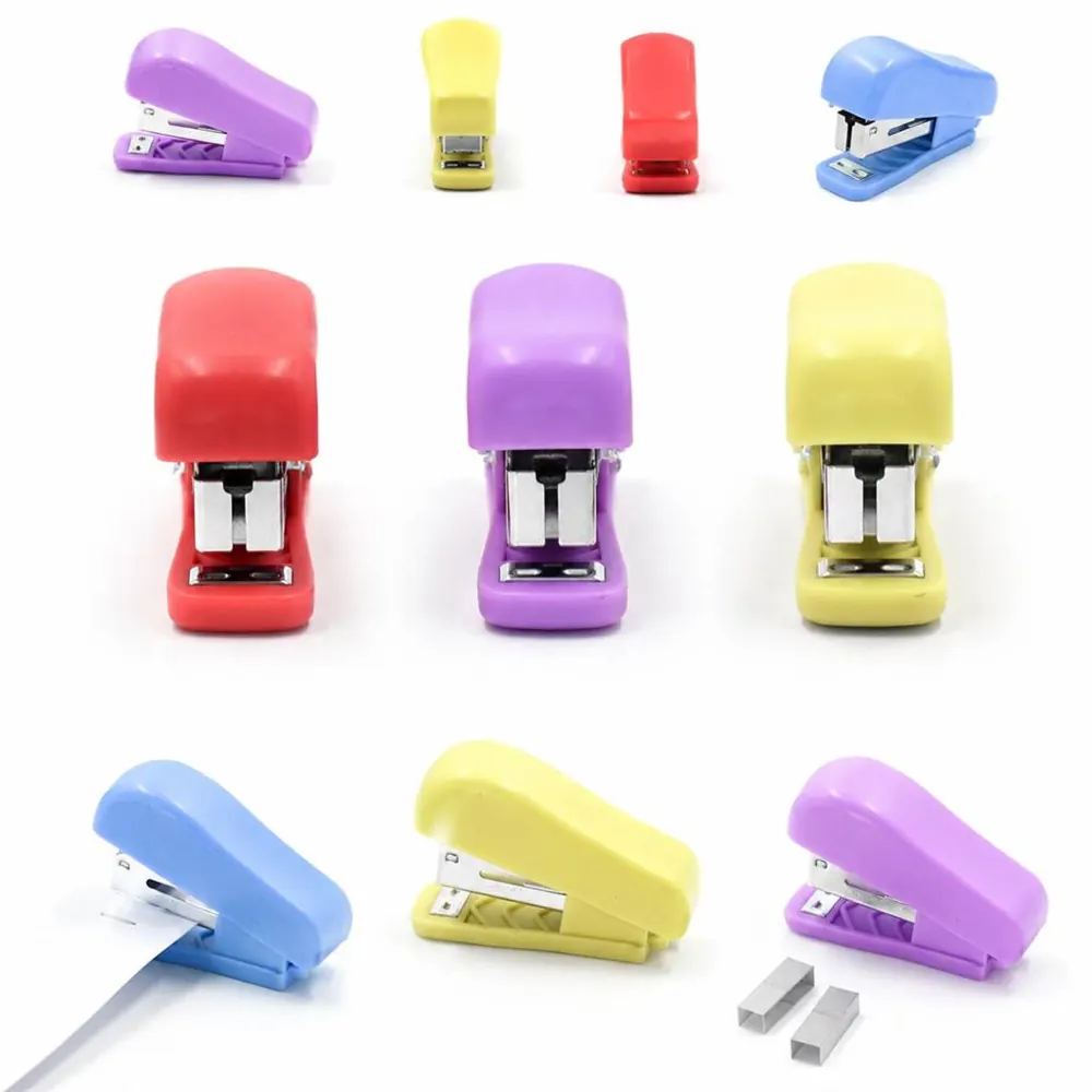 Mini Colorful Stapler with Matching Nails for Desk 2
