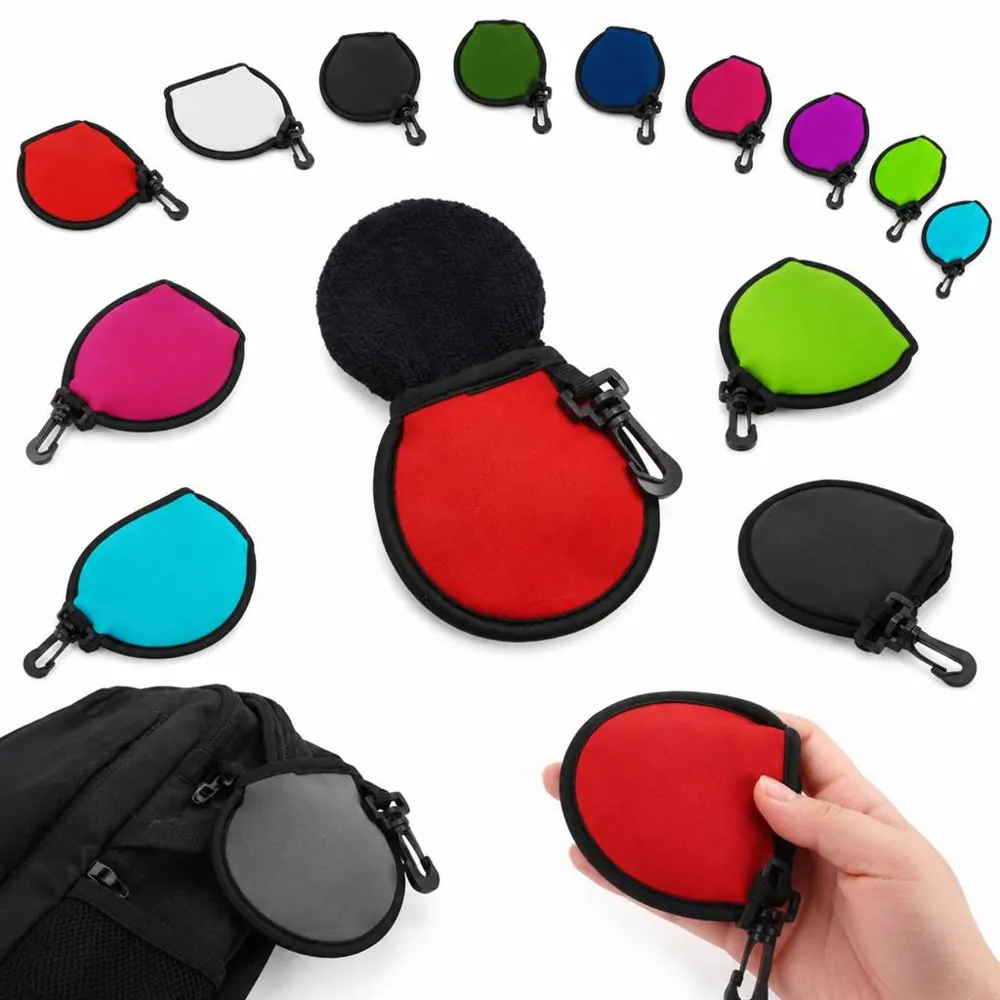 Portable Neoprene Golf Ball Cleaner Pouch with Clip 2