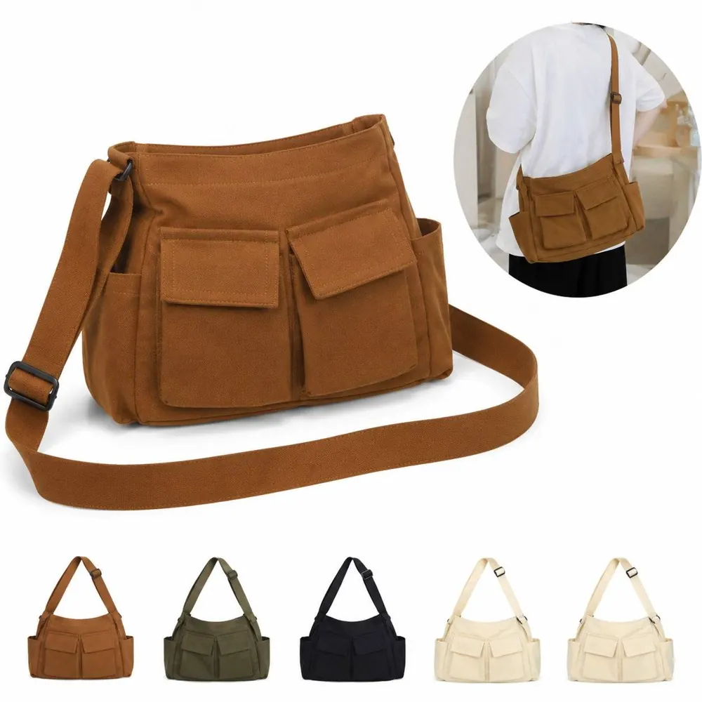 Canvas Messenger Bag with Organized Storage 2