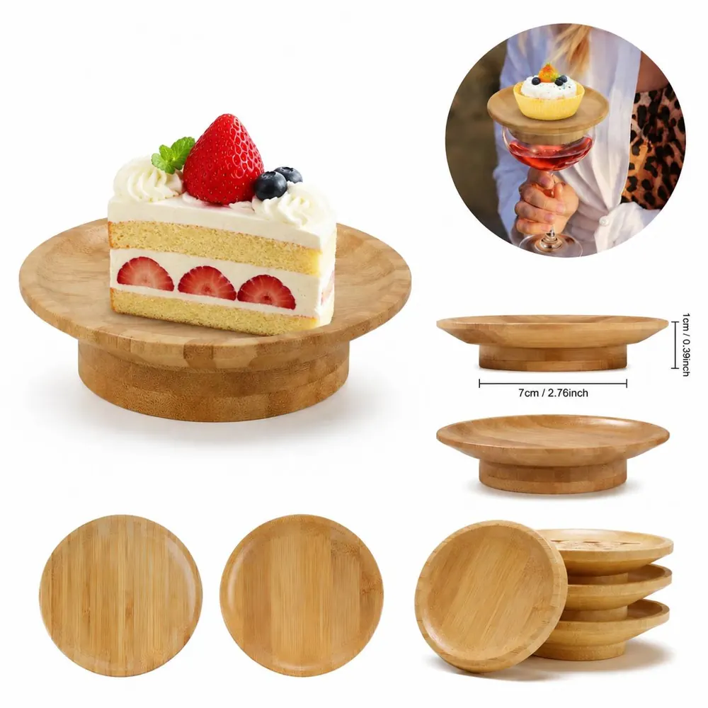 Wooden Charcuterie Topper for Wine Glass with Raised Rim 2