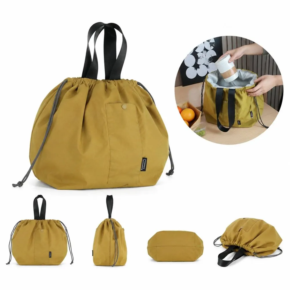 Insulated Drawstring Lunch Bag for On-the-Go Meals 2
