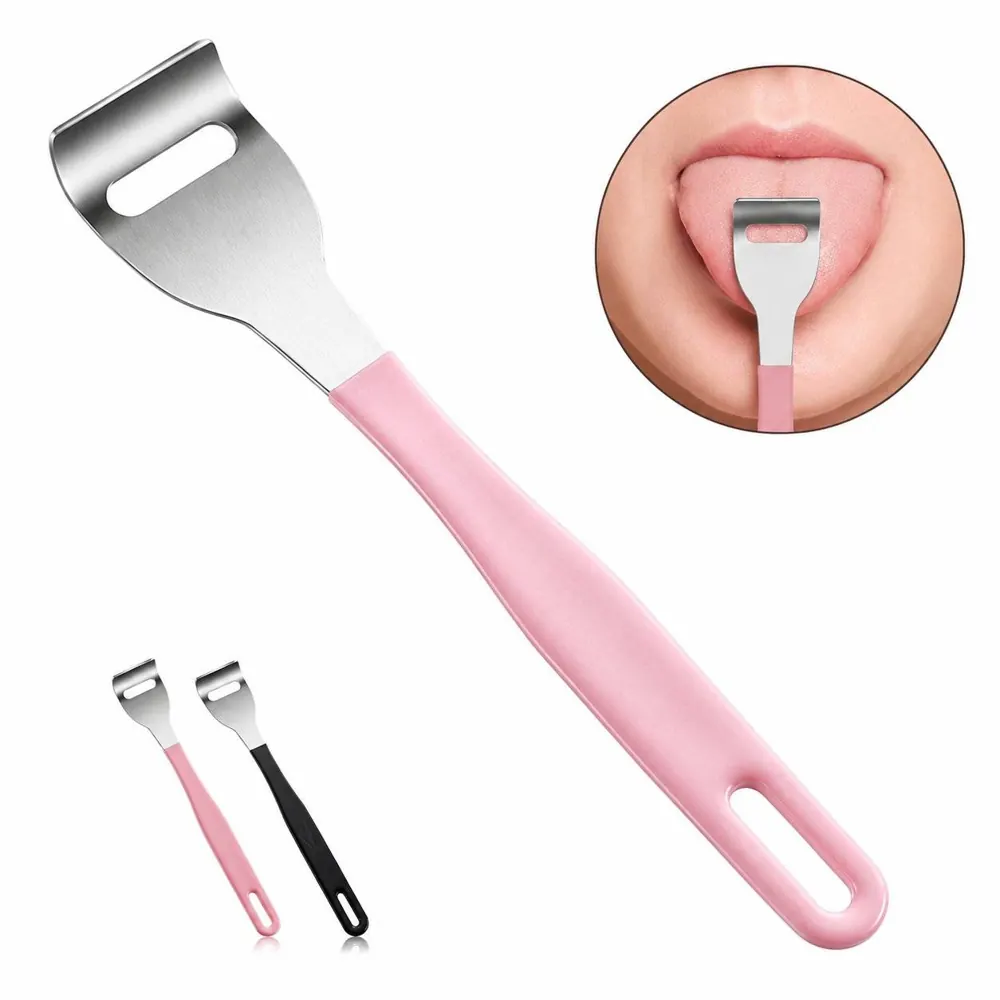 Stainless Steel Tongue Scraper for Oral Hygiene, Curved 2