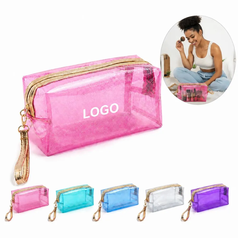 Clear PVC Travel Pouch Waterproof Toiletry Bag with Zipper