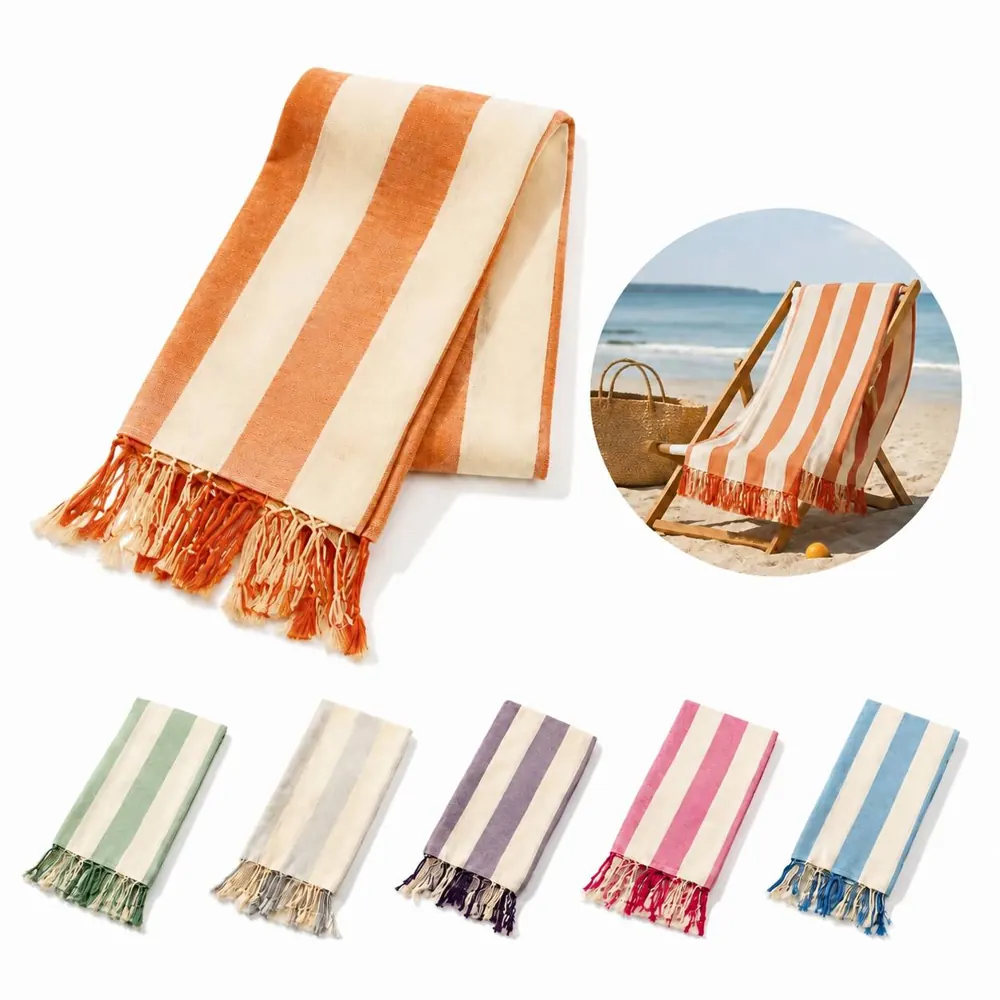 Quick Dry Stripes Turkish Beach Towel for Travel 2