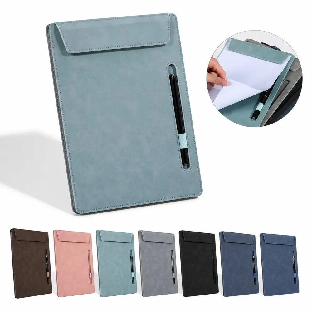 PU Leather Clipboard with Metal Clip, Portable Writing Pad 2