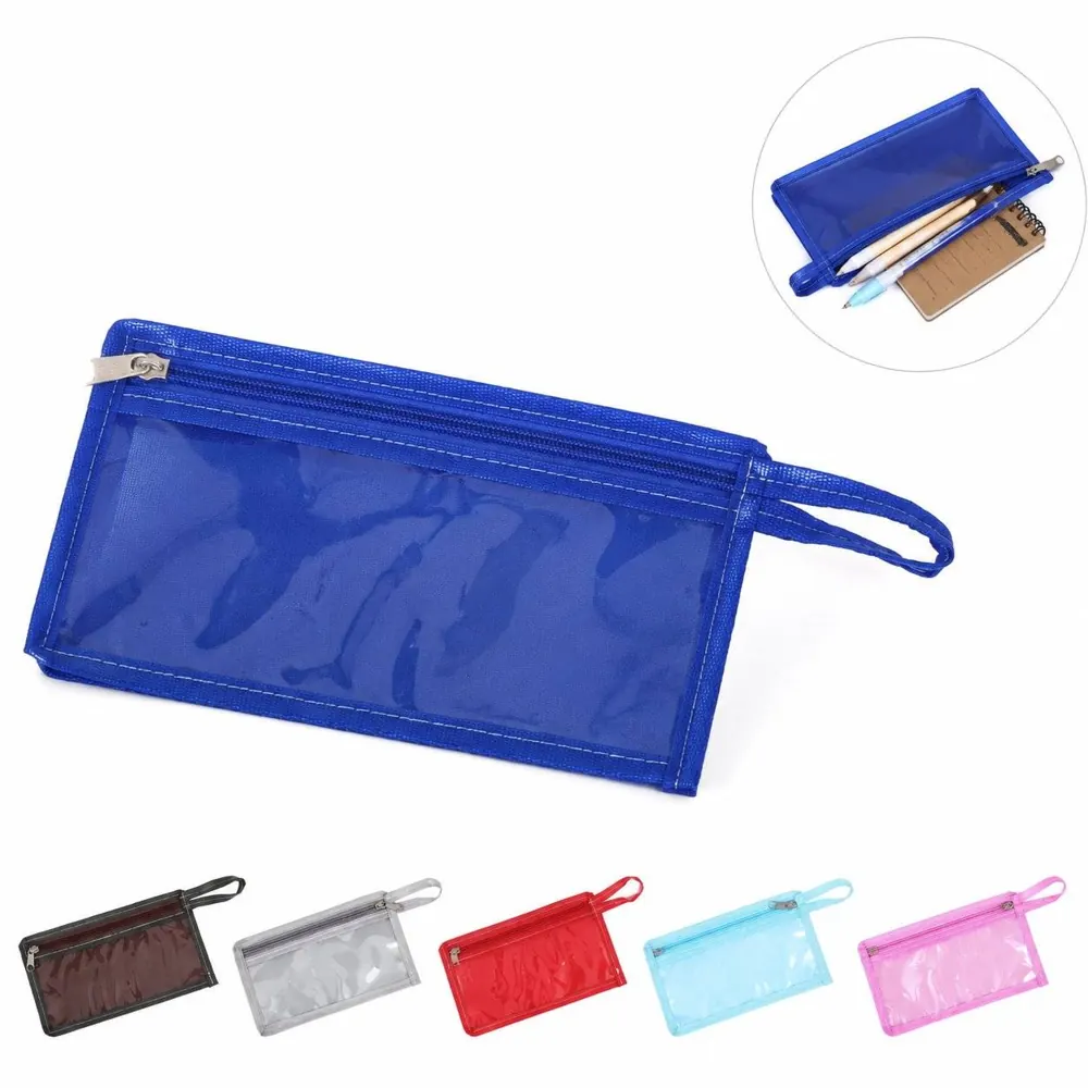 Clear PVC Oxford Pencil Case with Secure Zipper 2