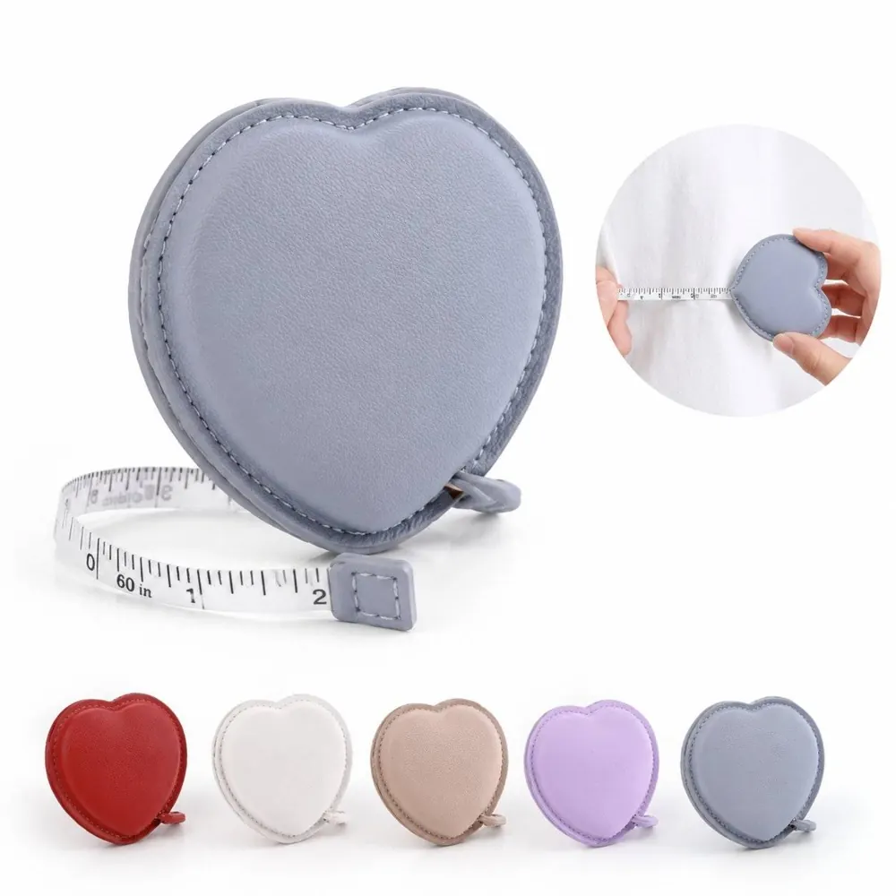 Heart PU Leather Tape Measure with Dual-Sided Inch and CM 2