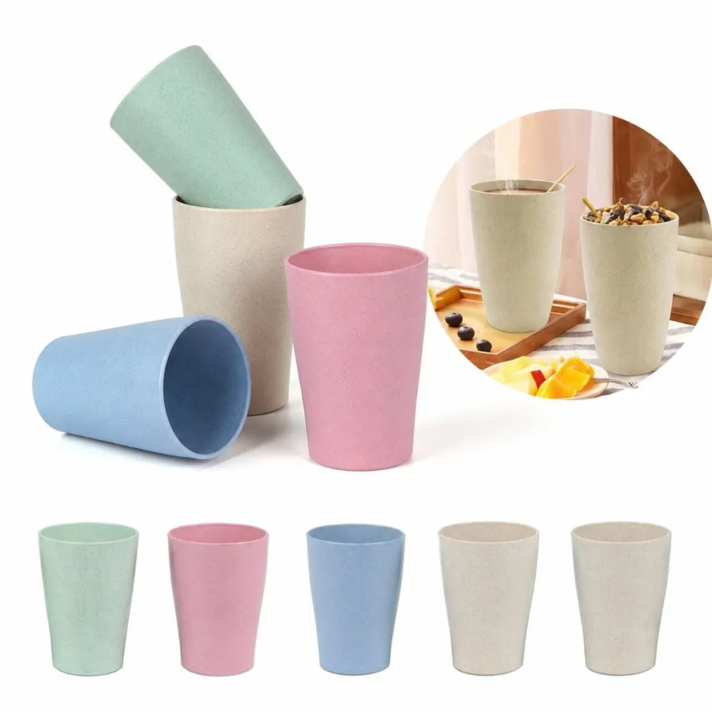 Eco-Friendly Unbreakable Wheat Straw Cup for Hot & Cold 2