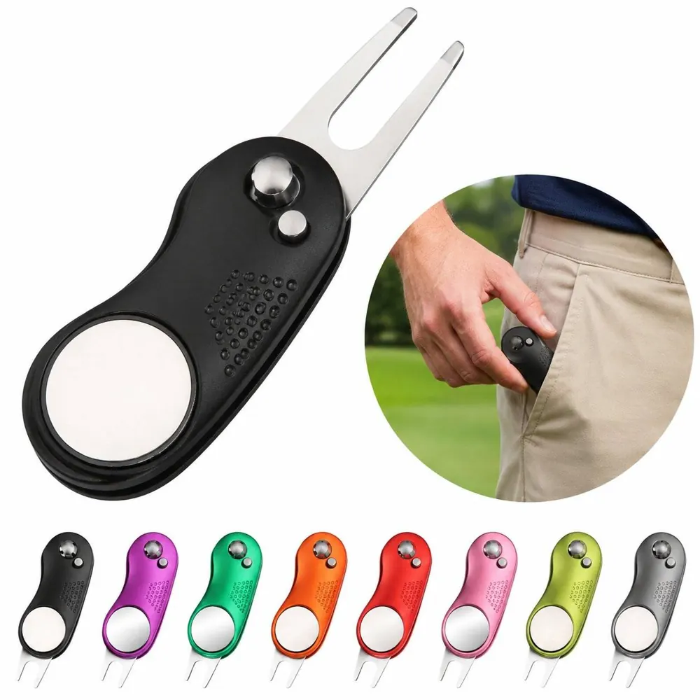 Stainless Steel Switchblade Divot Tool with Magnetic Ball 2