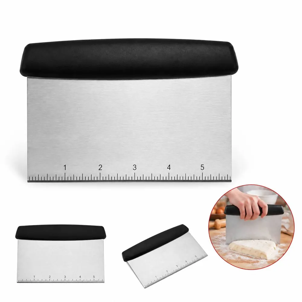 Stainless Steel Dough Cutter & Scraper with Ergonomic Handle 2