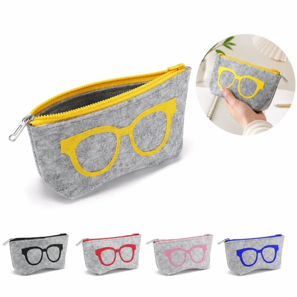 Soft Felt Eyeglass Pouch with Secure Closure for Travel 2
