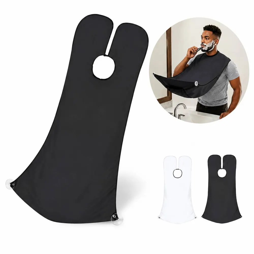 Men's Beard Shaving Bib Apron with Snap Fasteners 2