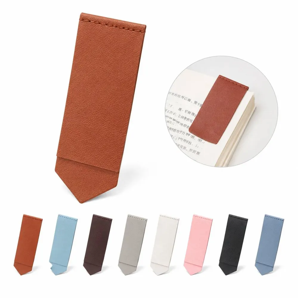 Stitched PU Leather Bookmark Rectangle Durable Slim Reading 2
