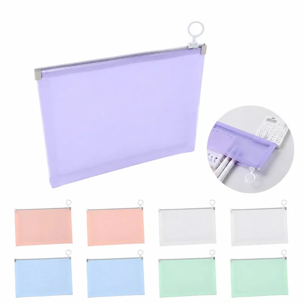 Hanging Zipper File Pouch, A4 Document Organizer 2