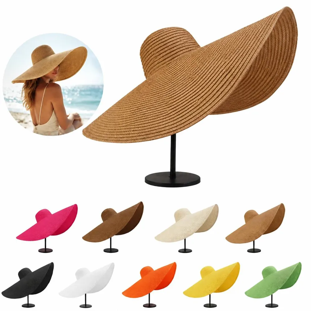 UV Protection Wide Brim Straw Sun Hat Foldable Beach 2