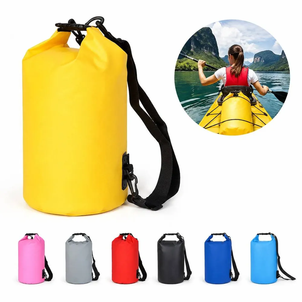 3L Waterproof Dry Bag with Roll-Top and Shoulder Strap 2
