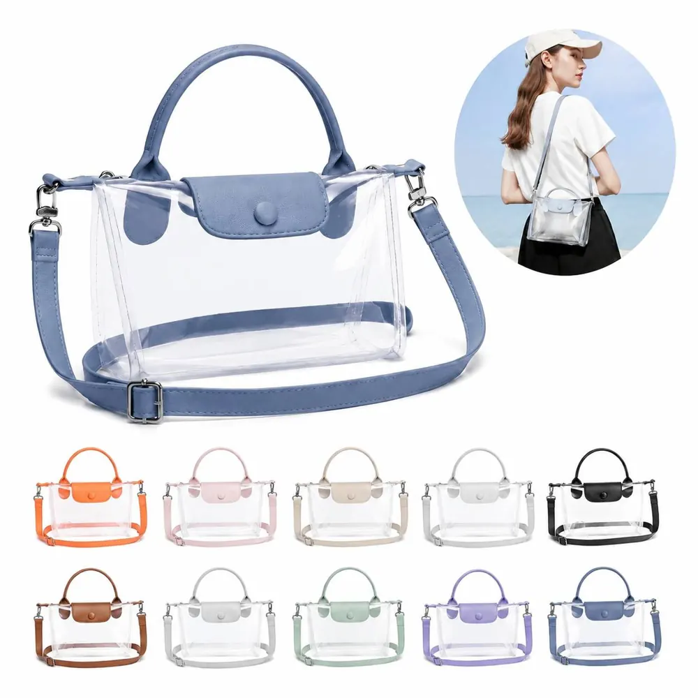 Transparent PVC Waterproof Tote Bag for Daily Use 2