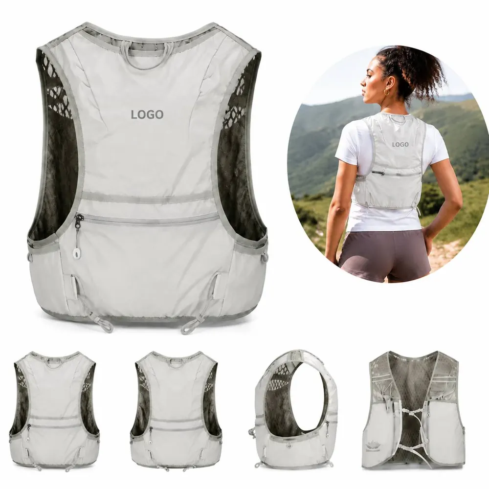 Reflective Running Vest Backpack with Hydration Storage