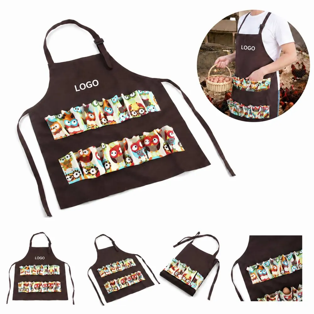 Chicken Egg Collecting Apron with Deep Pockets for Adults