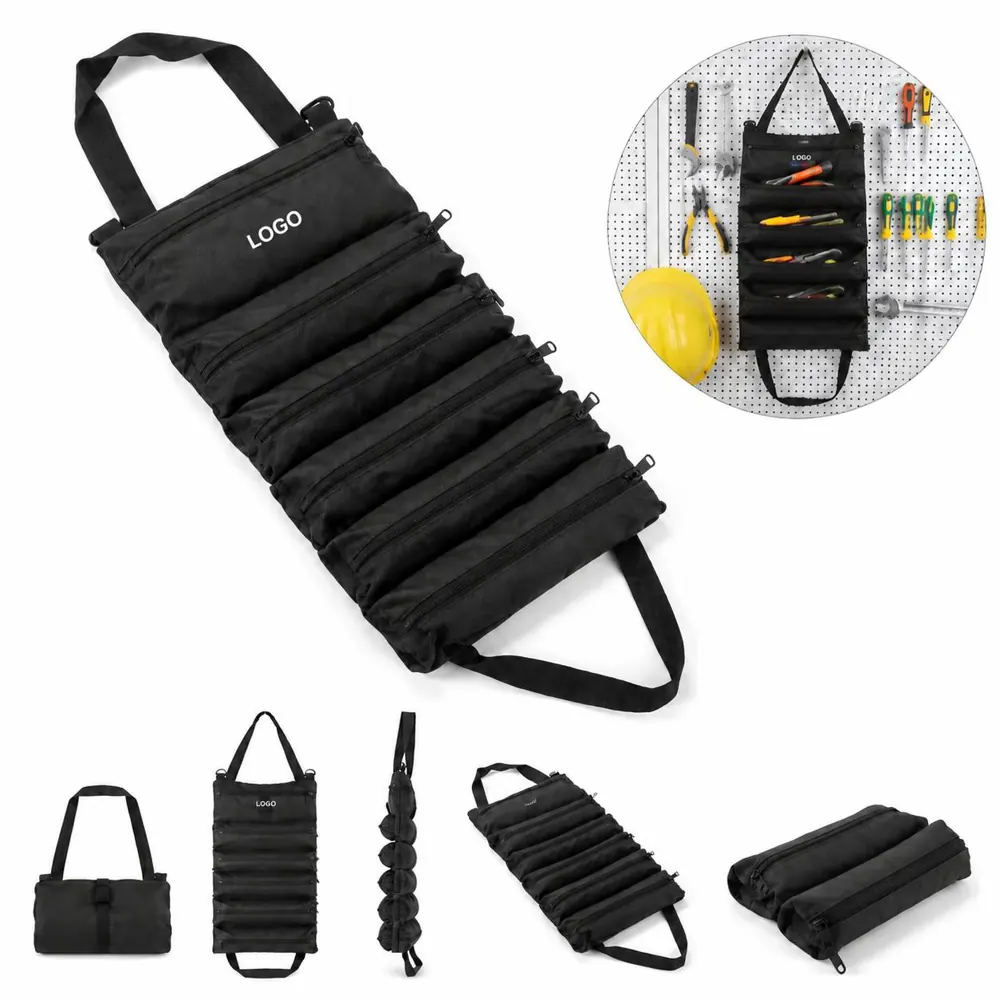 Oxford Cloth Roll-Up Tool Organizer with Multi-Size Pockets