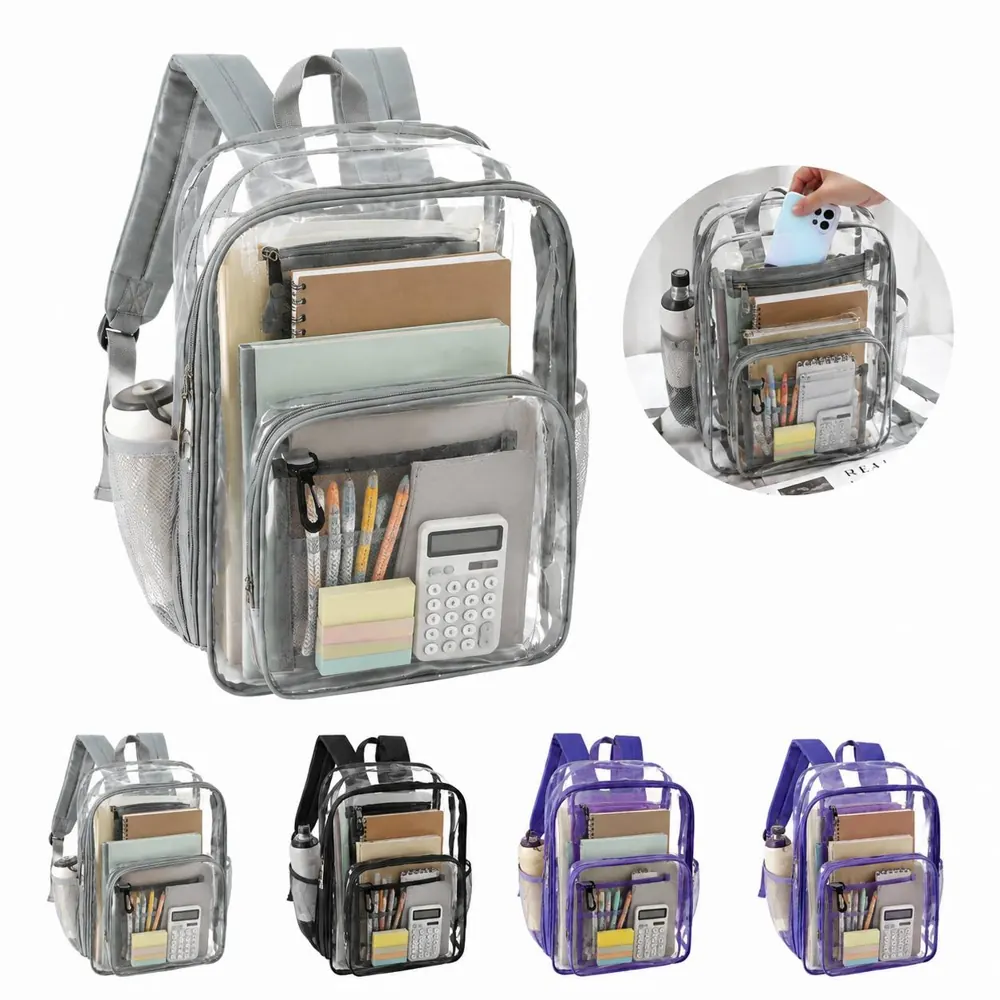 Waterproof Clear Backpack, Durable PVC Transparent Daypack 2