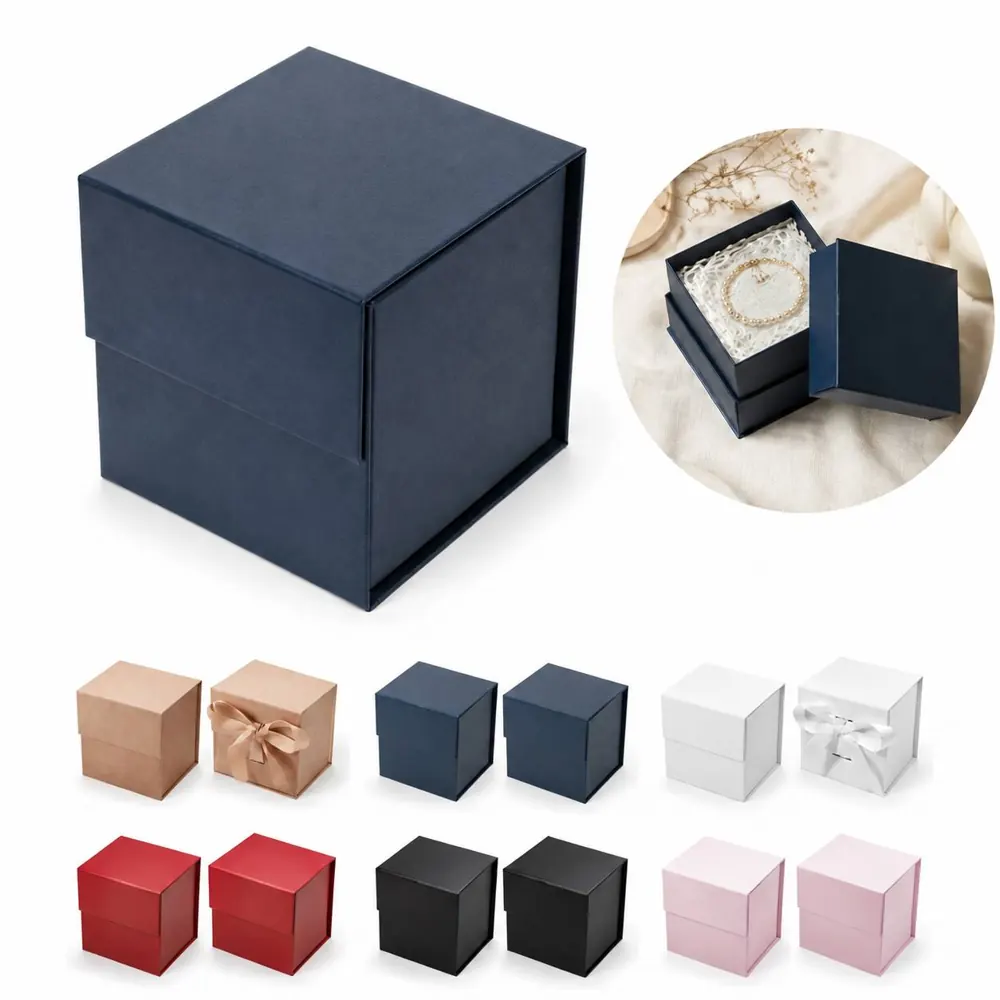 Magnetic Collapsible Gift Box 4.72" Cube for Jewelry 2